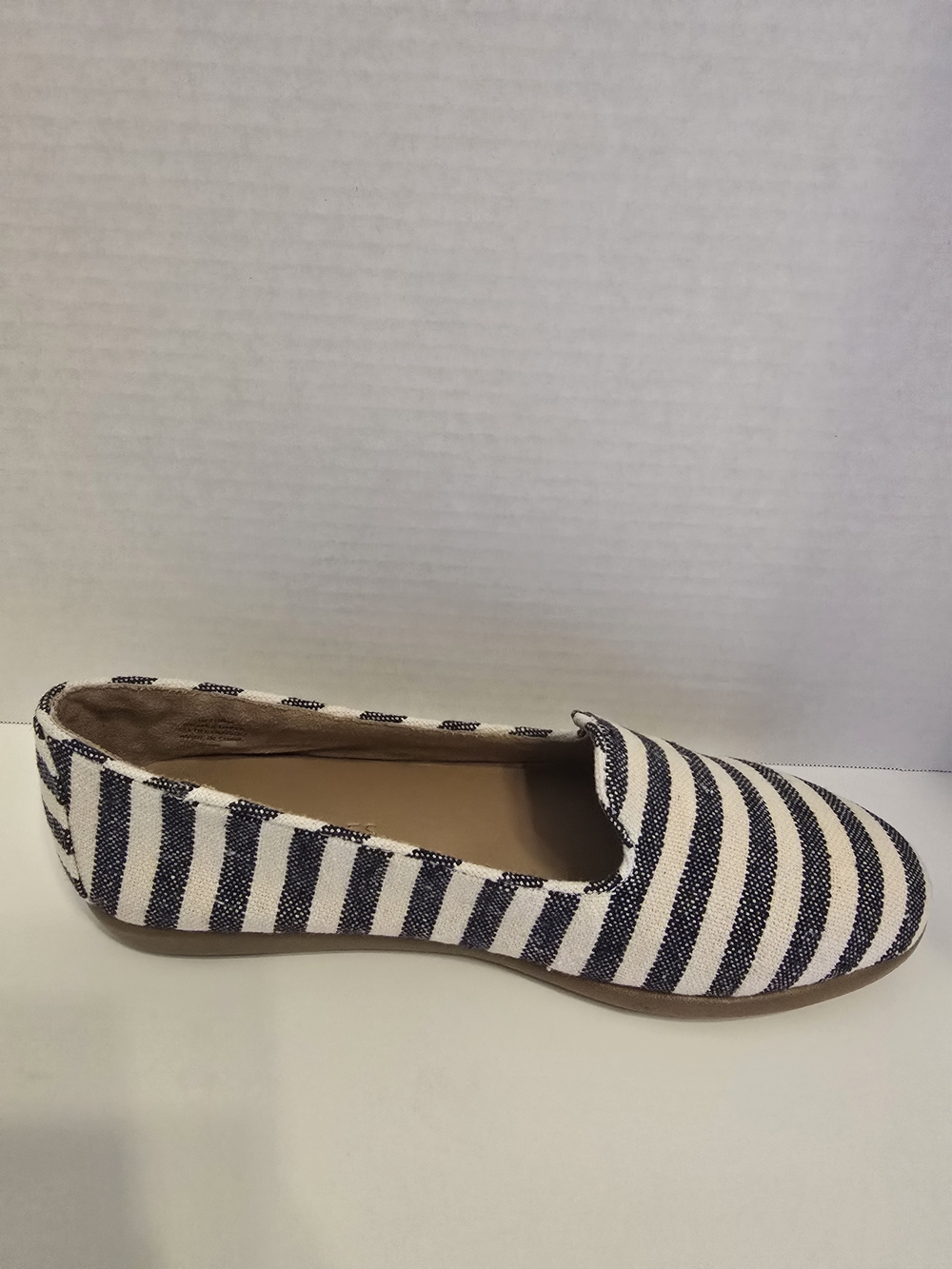AEROSOLES Navy and White Striped Slip-On Loafer